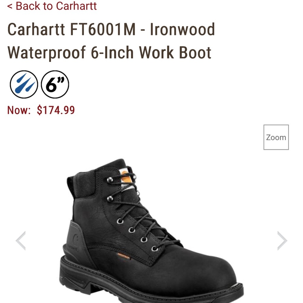 Carhartt Black Mesh Work Boot